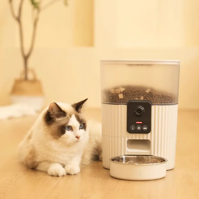 PAPIFEED-Automatic Feeder for Cats and Dogs, Intelligent Feeder for Pets with Video and Voice Monitoring, Feeder