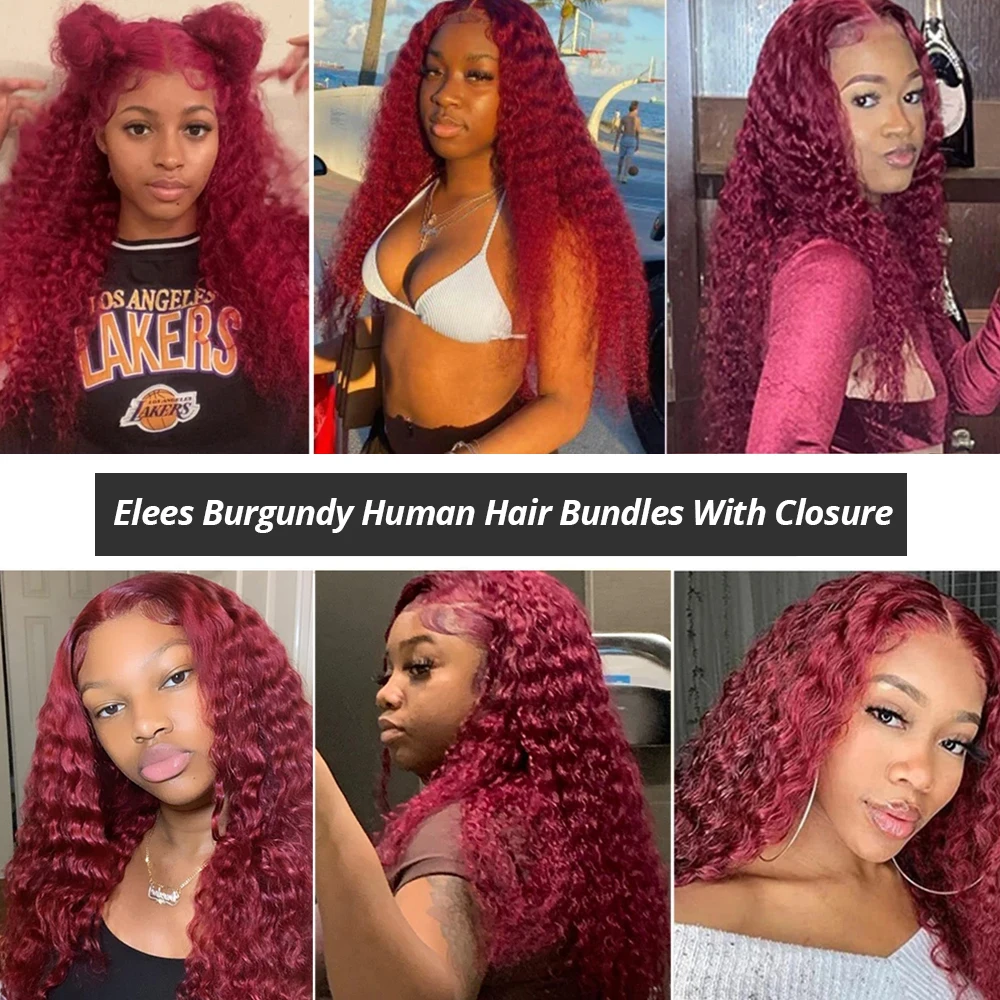 Water Wave Bundles with Closure, Honey Blonde Brazilian Human Hair, 1B/27 Curly