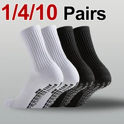 1/4/10 Pairs Neutral Anti Slip Football Socks Spring Summer Absorbing Sweat Breathable Basketball Running Leisure Sports Socks