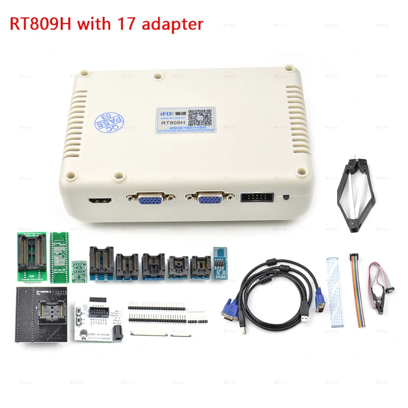 GENUINE RT809H EMMC-Nand FLASH Extremely Fast Universal Programmer +17 Adapters +Edid Cable WITH CABELS EMMC-Nand FAST Speed