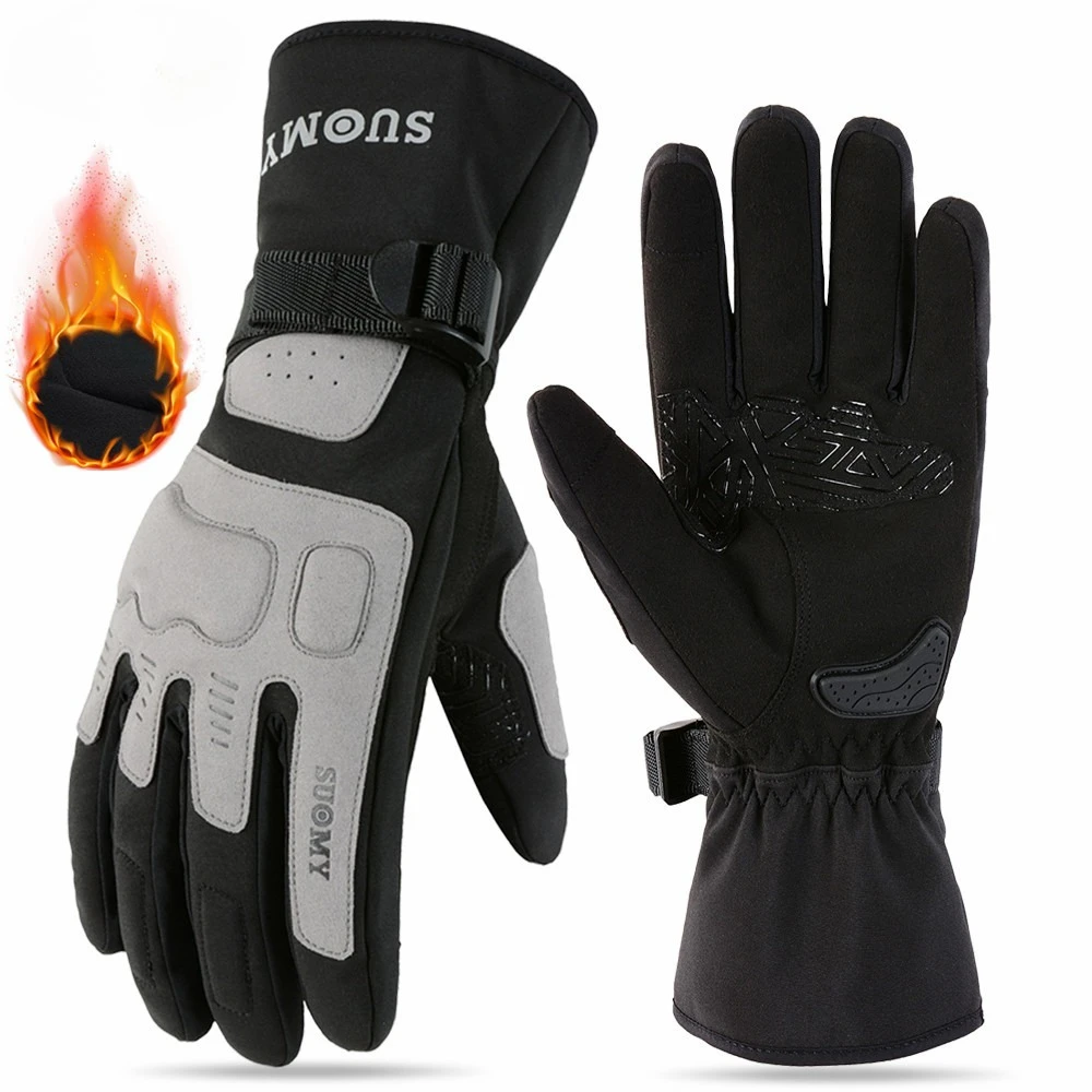 

Motorcycle Gloves Riding Gloves Waterproof Windproof Winter Warm Protective Touch Screen Splice Color Long Cuff for Motorcycle