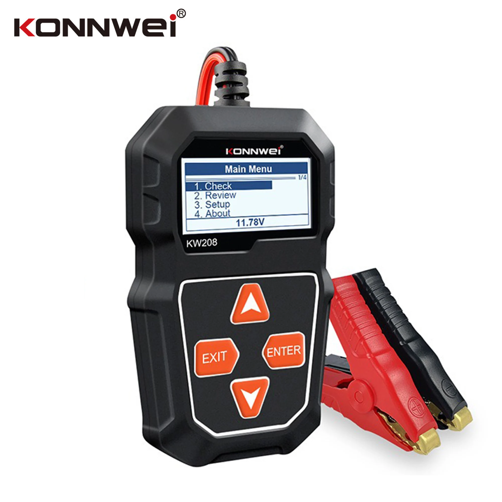 

KONNWEI KW208 Car Battery Tester 100 - 2000CCA Cranking & Voltage & Current Battery Tools Automotive Battery Resistance Tester