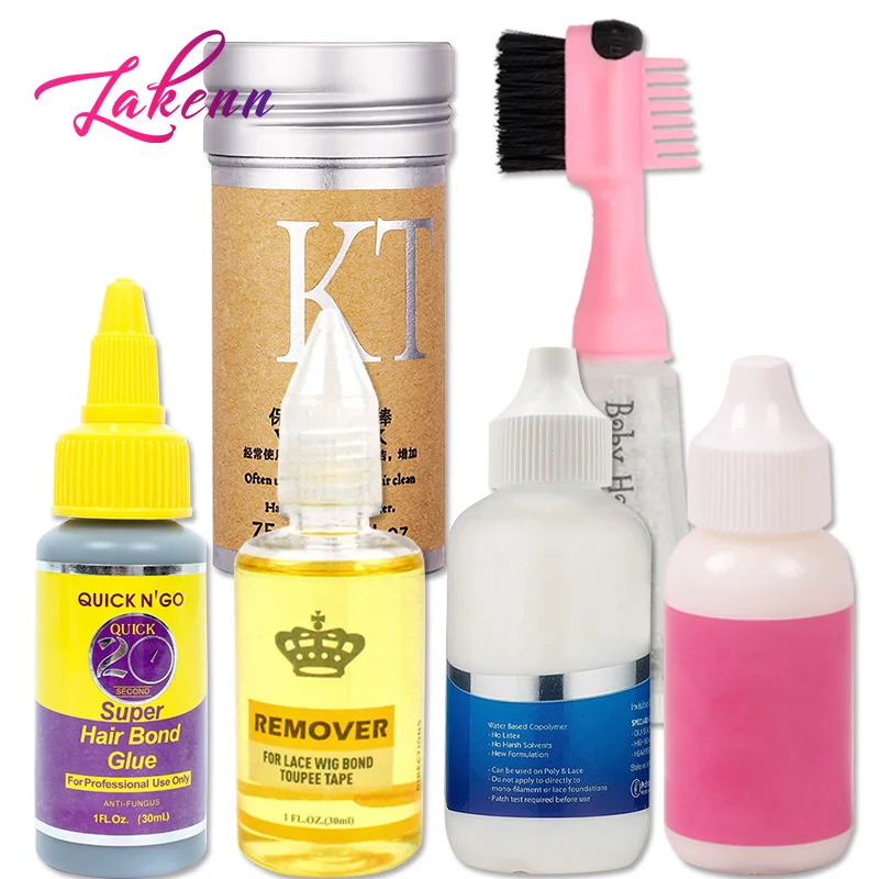 

Lakenn Lace Glue Waterproof Invisible For Lace Front Wig Professional Glue Remover Hair Wax Stick With Brush Gel For Babys Hair