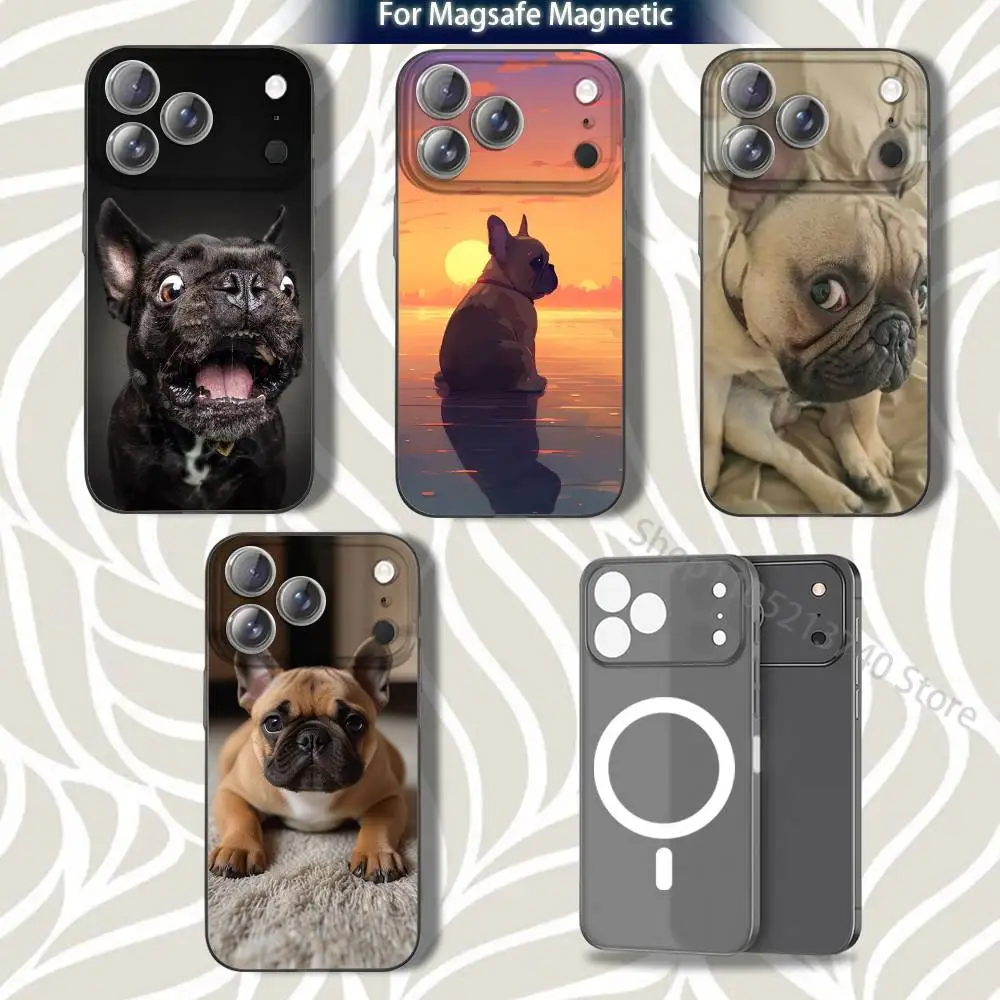 

funny B-BulldogS Dog French Phone Case For iPhone 15,12,11,14,13,17,16,Plus,Air,Pro,Max,E,Mini for Magsafe Magnetic Frosted Grey