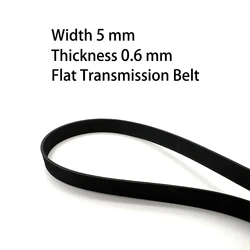 Flat Rubber Drive Belt para Gravador de Fita, Single Player Transmissão Belt, VCR Repeater, 5mm Espessura, 0.6mm Largura, Acessórios, 1Pc