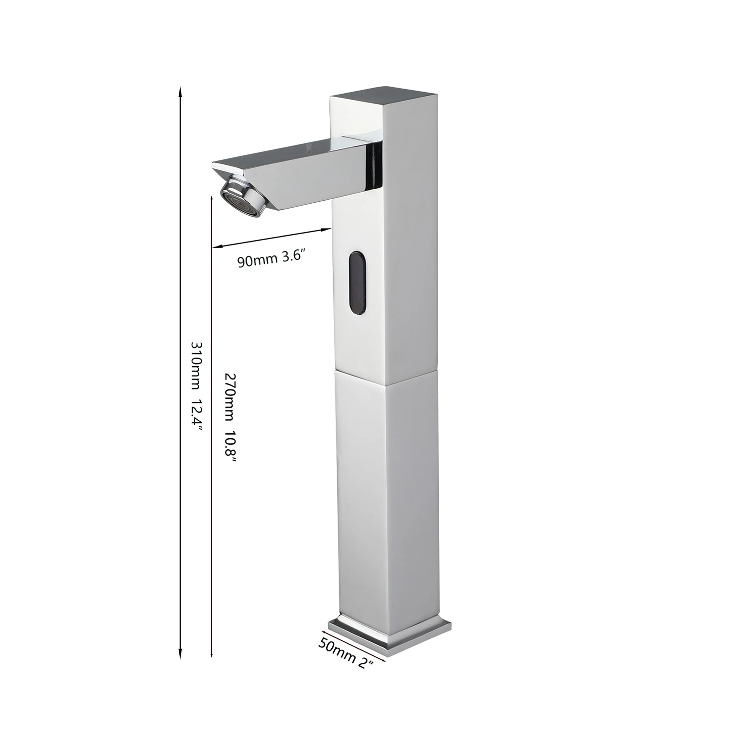 ZAPPO Automatic Touchless Bathroom Sink Faucet Tall Body Sensor Motion Activated Hands Free Commercial Faucets Mixer for Basin