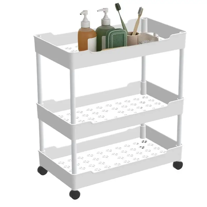 

Rolling Storage Cart Kitchen Organizers Bookshelf Mobile Trolley Load Capacity Storage Rack Wheels trolley Shelves For Kitchen