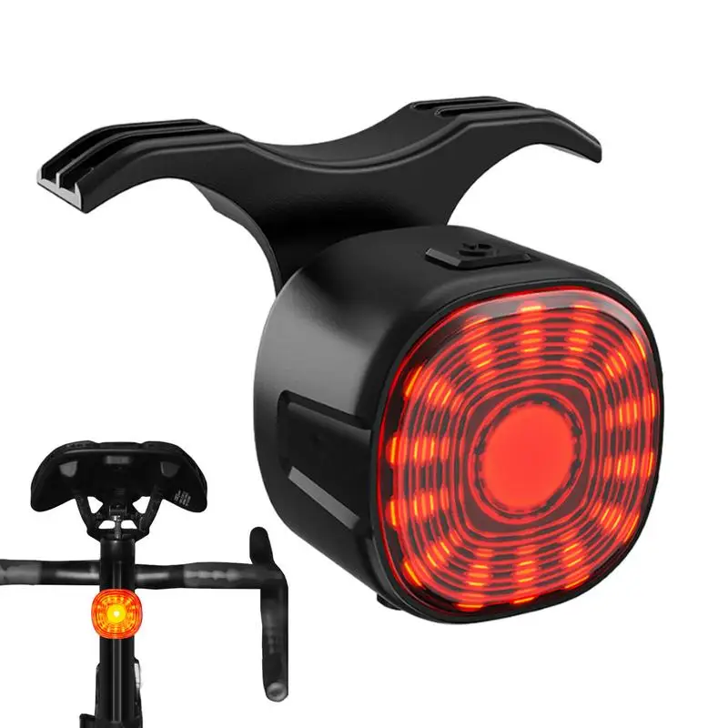 Bicycle Smart Auto Brake Sensing Light Waterproof LED Charging Cycling Taillight Rear Light Warn USB Rechargeable 6 Light Mode