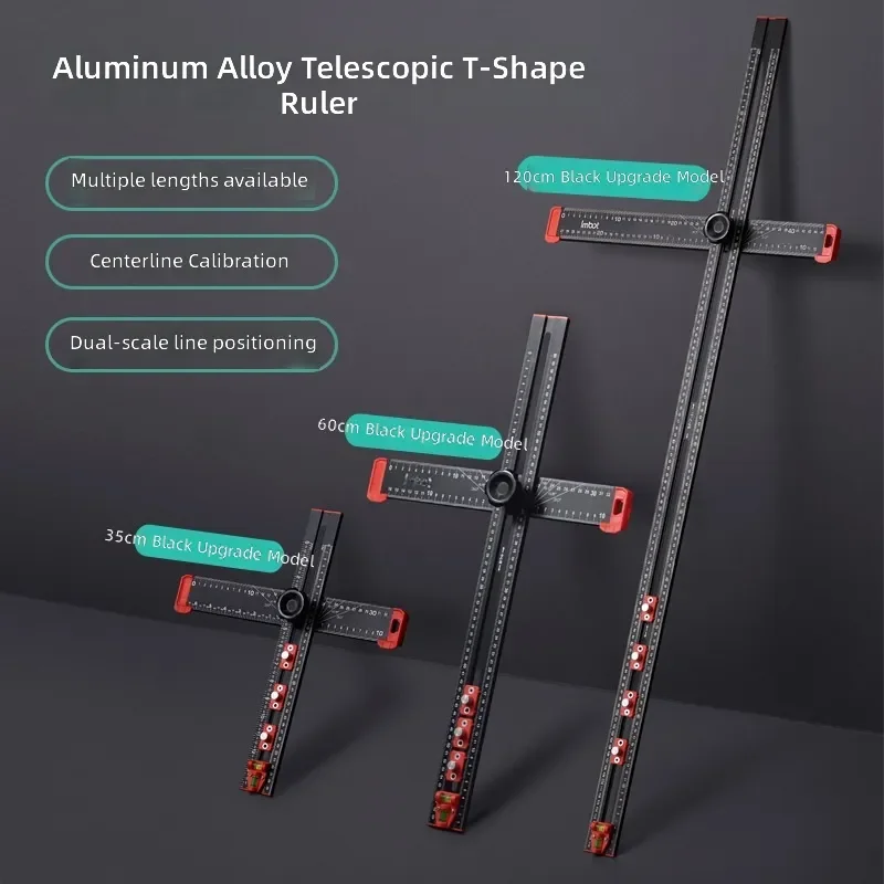 Woodworking Multi-function Two-in-one Punching Positioning Ruler Scale Measurement Angle T-ruler Slider Combination Tool