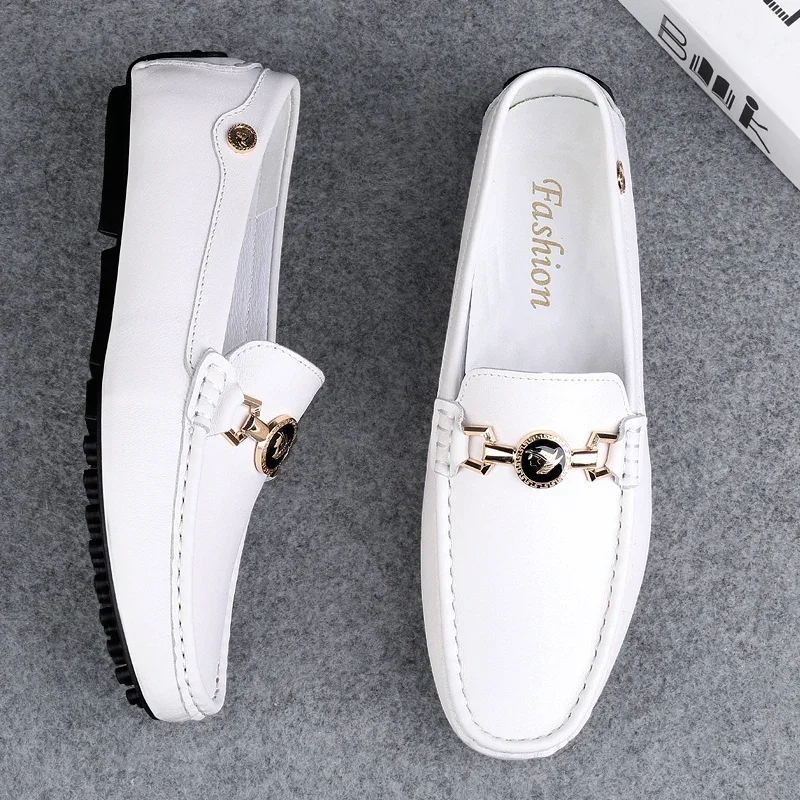 Italian Genuine Leather Slip on Men Shoes Luxury Brand Loafers Fashion Design Casual Shoes Moccasin Male Driving Dress Loafers