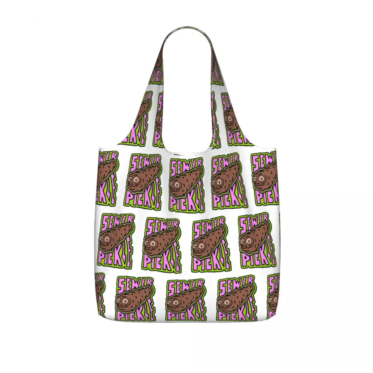 Sewer Pickle Shopping Tote Bag Canvas Large Capacity Shoulder Bags Shopper Grocery Handbag for Women