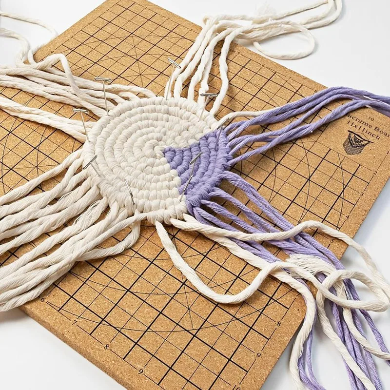 ABVA-Macrame Board And Pins, 12X12 In Macrame Project Board, Macrame Craft Board For Braiding Bracelet Scarves Craft