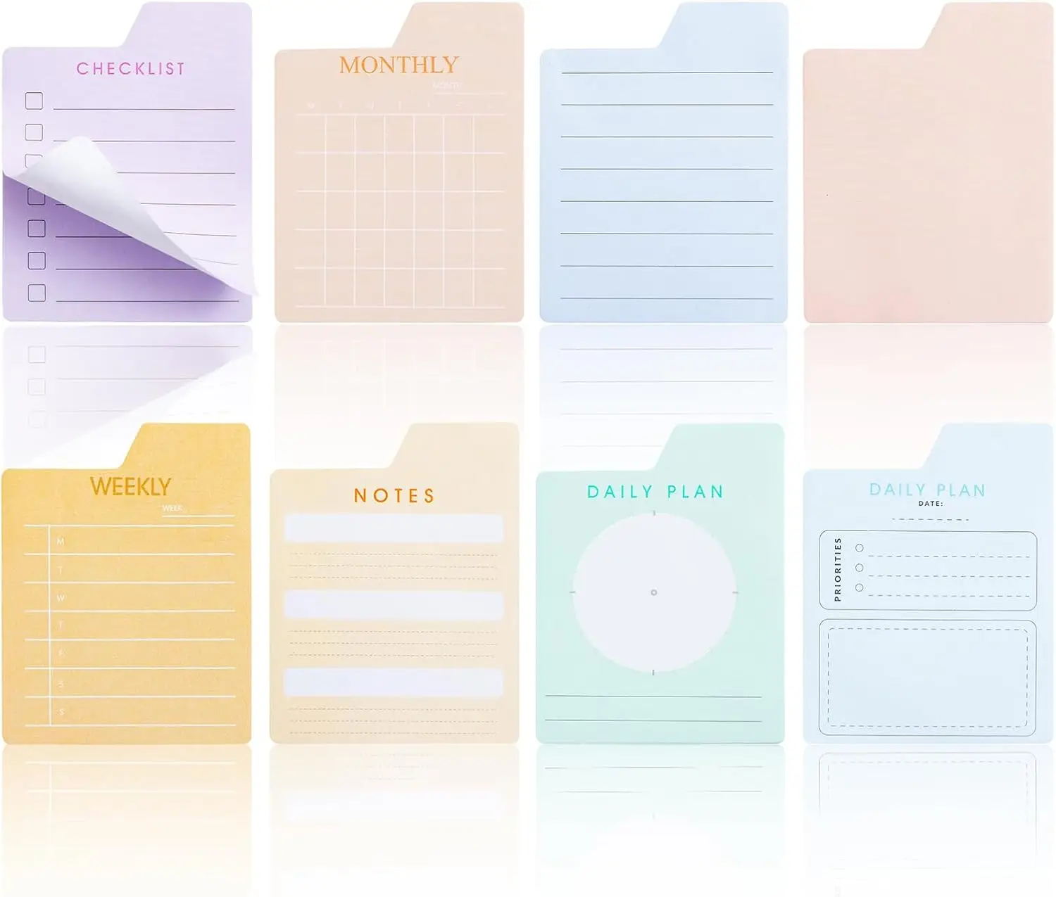 Sticky Note Planner Pads Set 60 Sheets/pad for Daily Weekly Monthly Planning to Do List Recyclable Note Book for School Supplies