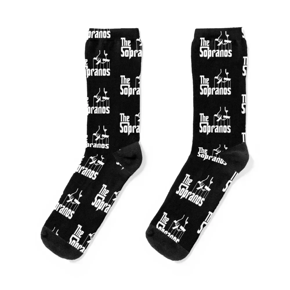 

The Sopranos Logo (The Godfather mashup) (White) Socks anime Stockings compression Luxury Woman Socks Men's