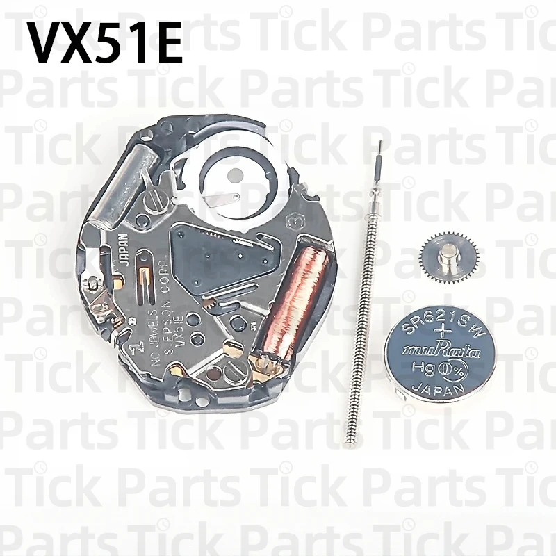 New Original Japan EPSON VX51 VX51E Quartz Movement Three Hands Watches Movement Parts Parts Stable Quality With Battery