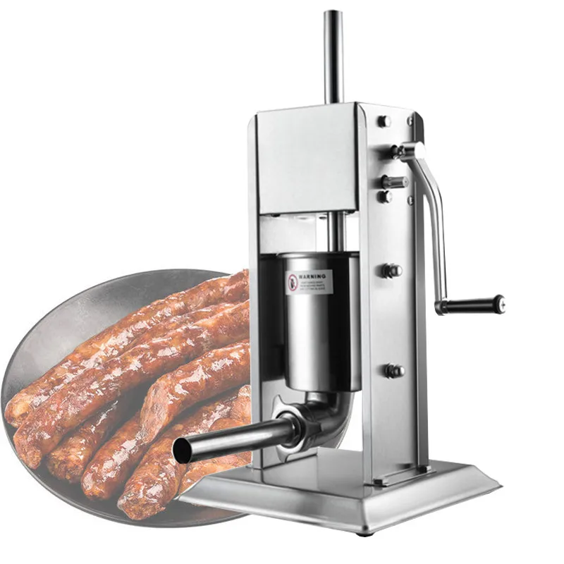 

Manual Sausage Stuffer All Stainless Steel Sausage Making Equipment Meat Filler Machine Household Commercial use