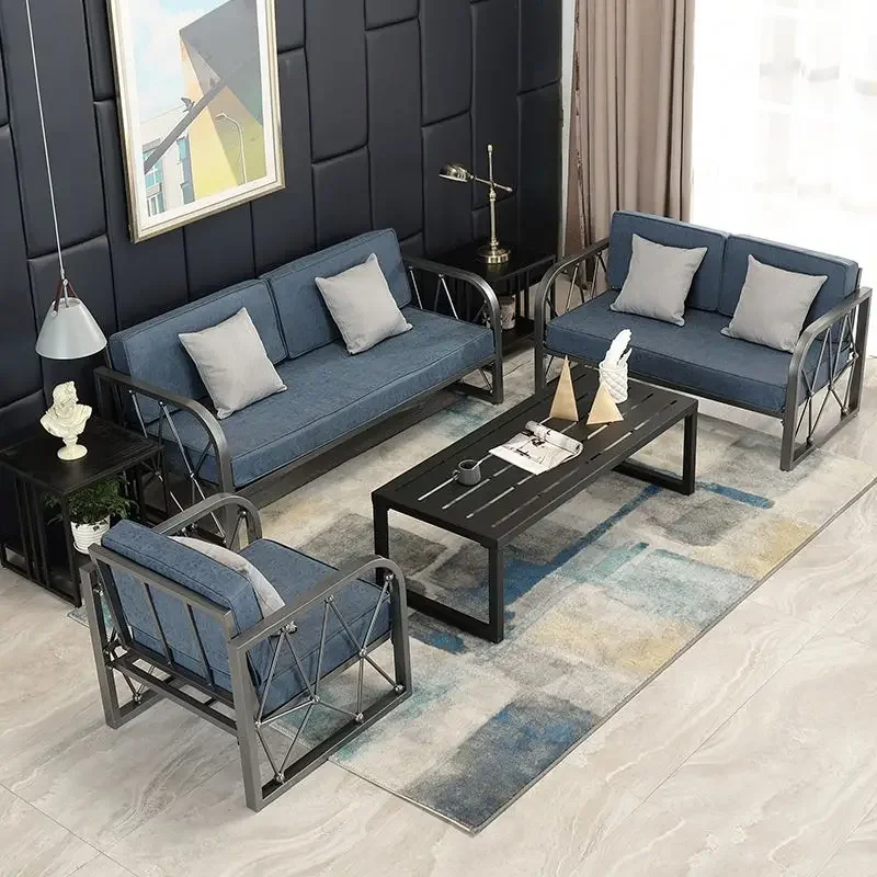 Para sofá de oficina Simple moderno gris Industrial viento Loft negociación de negocios recepción mesa de té combinación