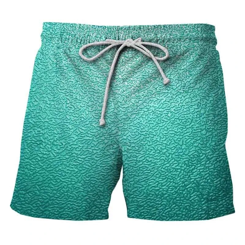 3d Printed Bas Relief Shorts Men Solid Color Simple Casual Short Pants Oversized Elastic Waist Outdoor Daily Sports Beach Shorts