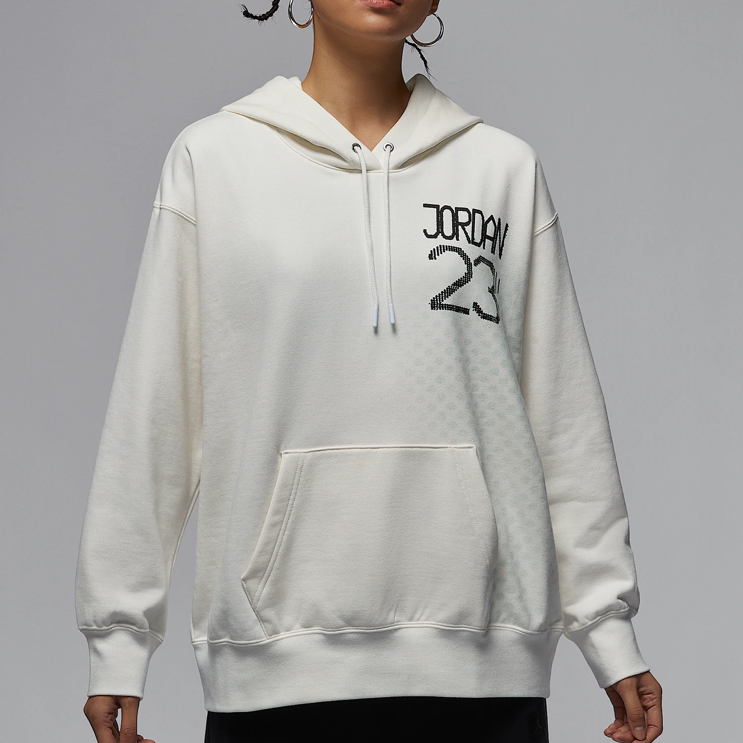 

Nike genuine JORDAN Women's Outdoor Knitted Hooded Loose Sweatshirt HQ6072-133