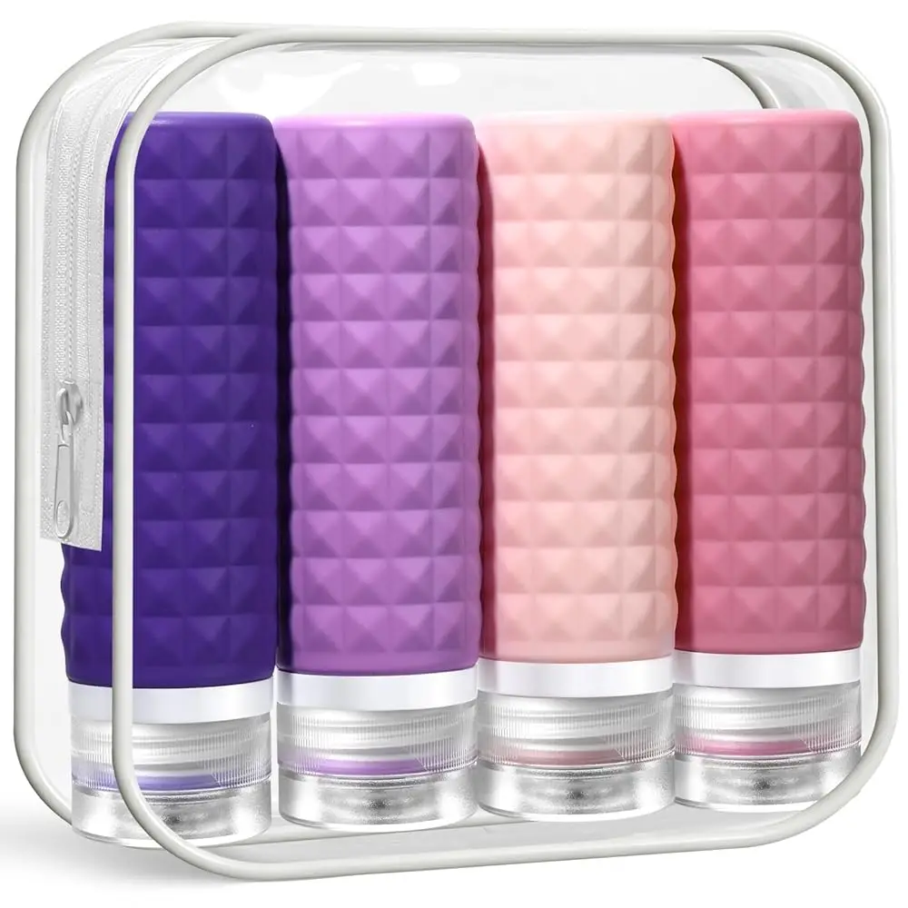 

Дорожные флаконы для туалетных принадлежностей, одобренные TSA контейнеры для путешествий, герметичные силиконовые бутылочки для шампуня, маленькие емкости для туалетных принадлежностей