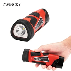 ZWINCKY 3W Electric Torch Portable Worning Light Work Lamp Flashlight LED Work Light For Milwaukee 10.8V 12V Li-ion Battery