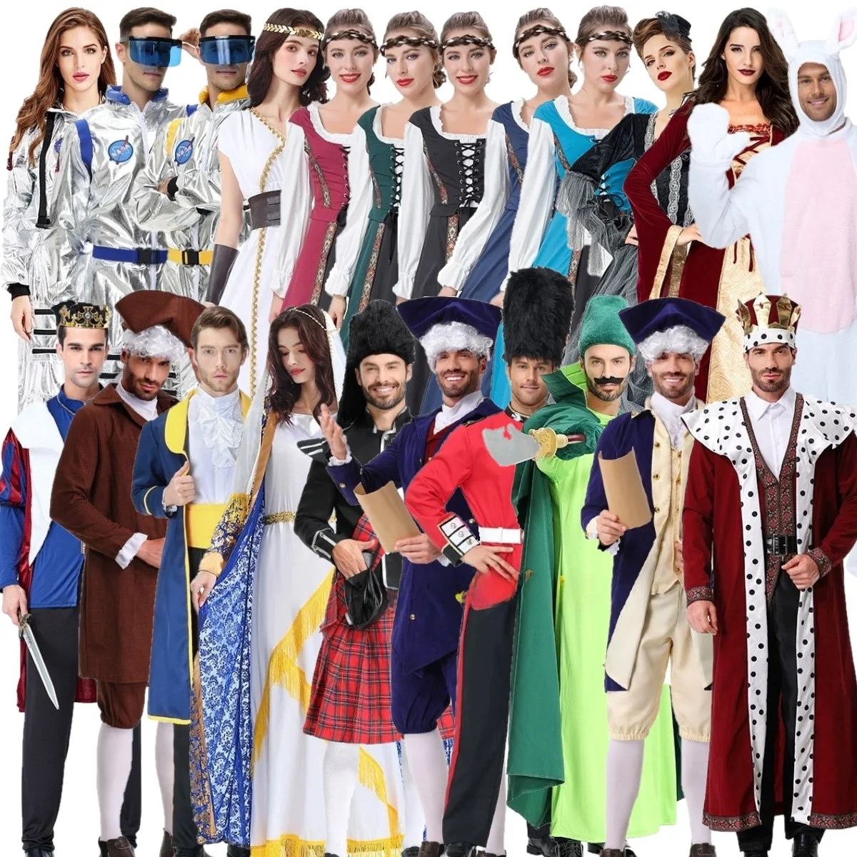 

Halloween Medieval Retro Court King Guard Performance Play Costume Witch Space Suit Women's Ethnic Stage Costume