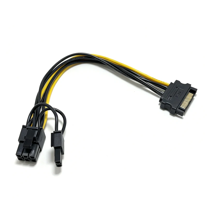 SATA 15PIN to 8Pin 6+2 Cable Splitter Graphics Card Power Line Video Card Converter Wire Adapter 6PIN+2PIN Extend Cord