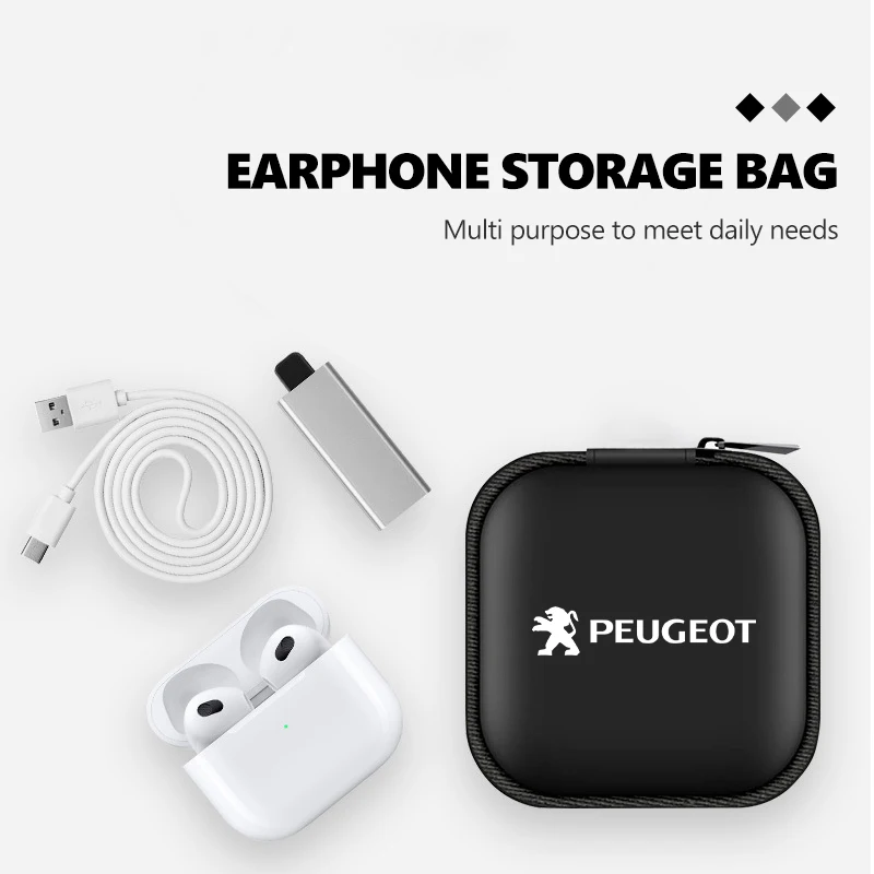 شعار سيارة سماعة صندوق منظم إيفا سستة سماعة حقيبة للتخزين اكسسوارات لبيجو 307 106 206 308 208 407 508 406 207 607 #4