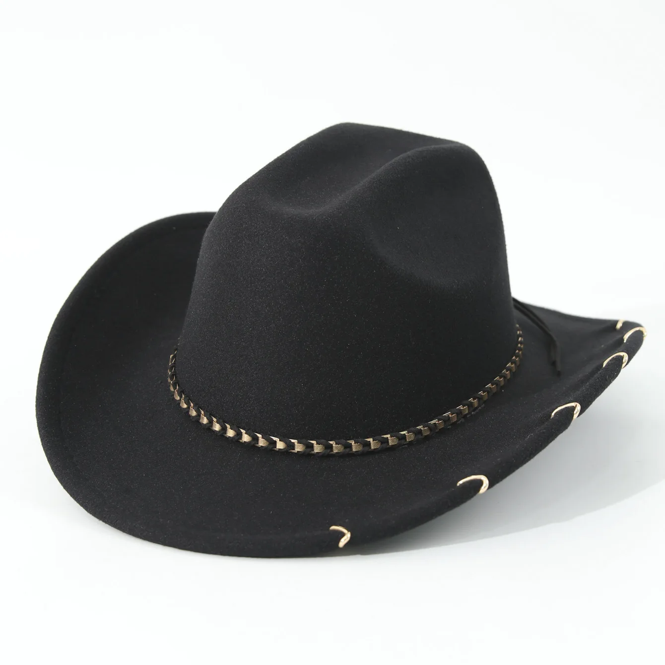Felt Cowboy Hat with Rivets, Western Riveted Cowboy Hat, Cross Border Фетровая шляпа