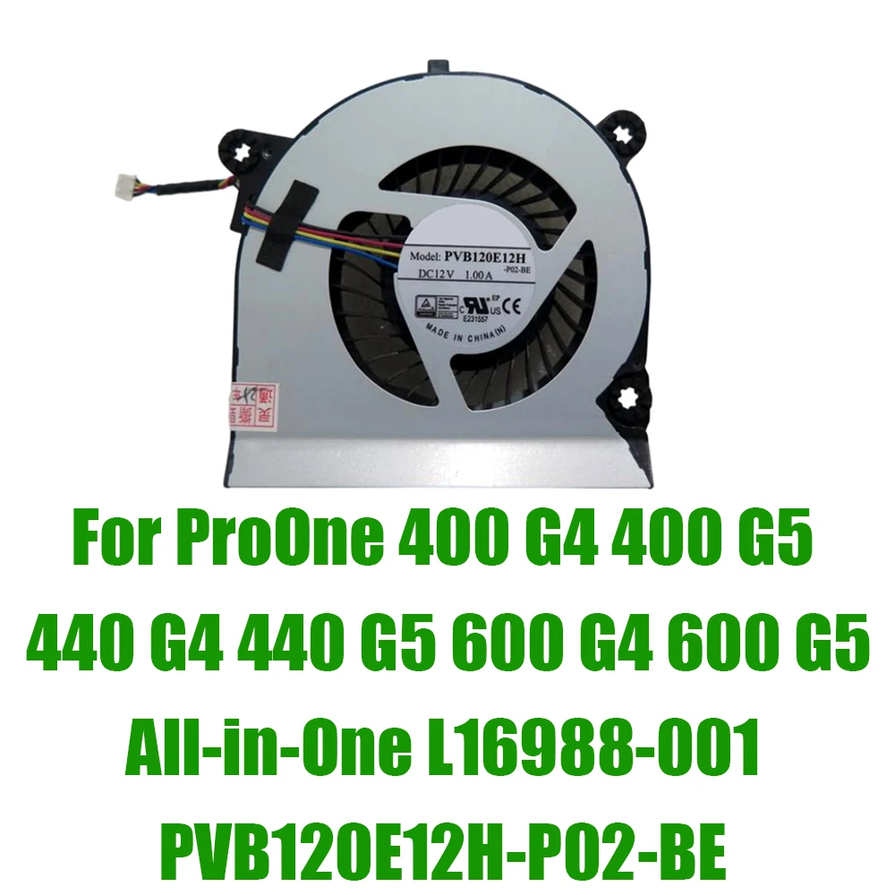 Ventilador de CPU para Portátil HP ProOne 400 G4, 400 G5, 440 G4, 440 G5, 600 G4, 600 G5 All-in-One, L16988-001, PVB120E12H-P02-BE, DC12V