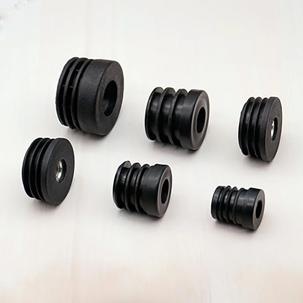 4/2pcs With Nut Blacks Blanking M6/M8 Spin-in Type Balance Adjustable Wheel Accessorie Round Black Furniture Leg Pipe Hole Plugs
