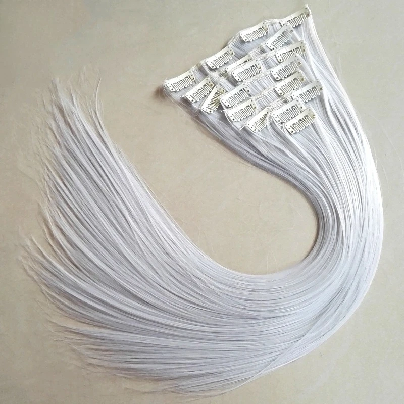 

Парик из химического волокна, 16 карт, 7-компонентное наращивание волос, черная прямая заколка для волос, оптовая продажа с фабрики