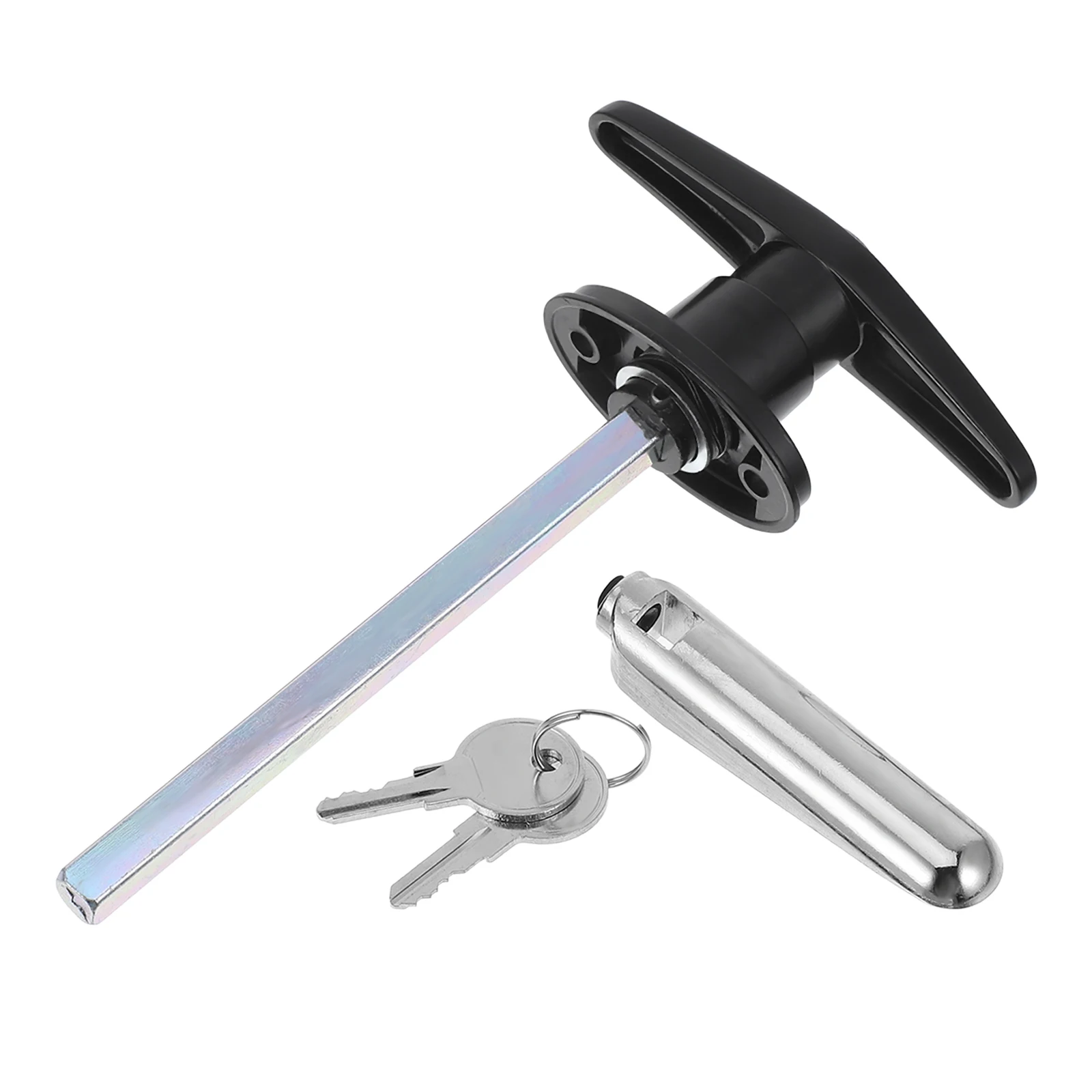 

Garage Door Handle T Handle Lock Zinc Alloy Durable for Barn Doors Sliding Door Lock Key Replacement Gate Security
