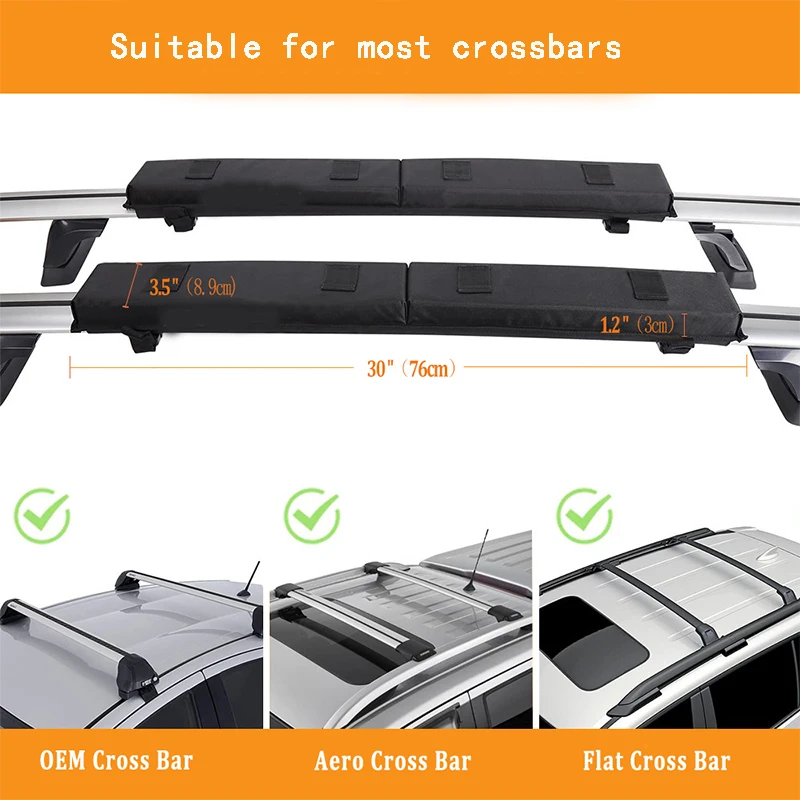 Car Roof Luggage Soft Rack Pads For Kayak/Sups/Paddleboard/Canoe/Snowboard/Windsurfing Car Roof Beams Surfboard Racks Accessory