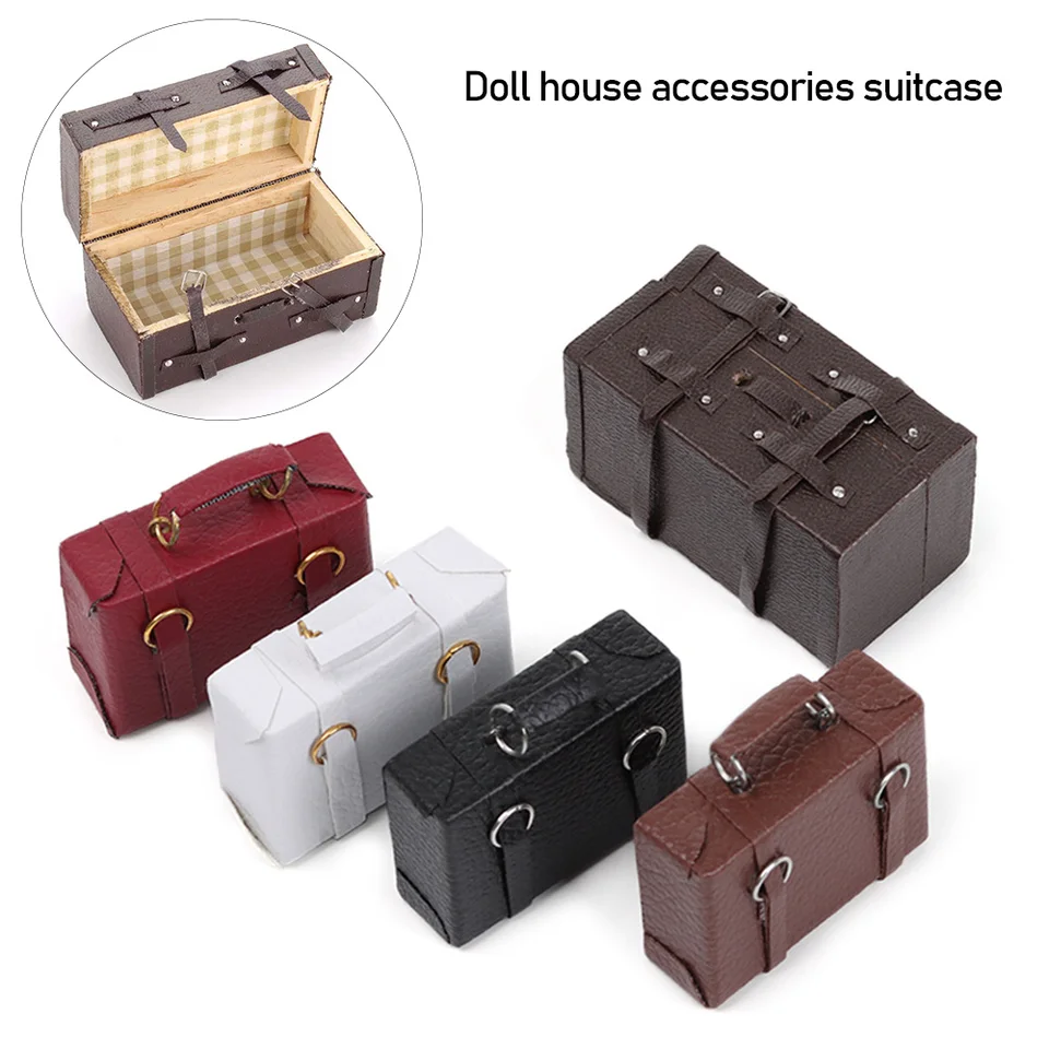 SUPVOX Mini Valise Jouet Miniature Mobile - Boîte De Rangement Pour Maison De Poupée