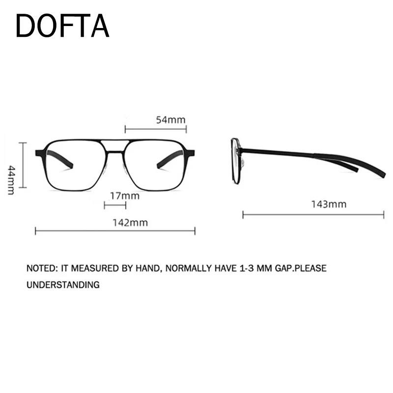 DOFTA Pure Titanium Double Beam Optical Prescription Eyeglasses Frame Men Polarized Magnetic Clip On Glasses Frame Women 5966