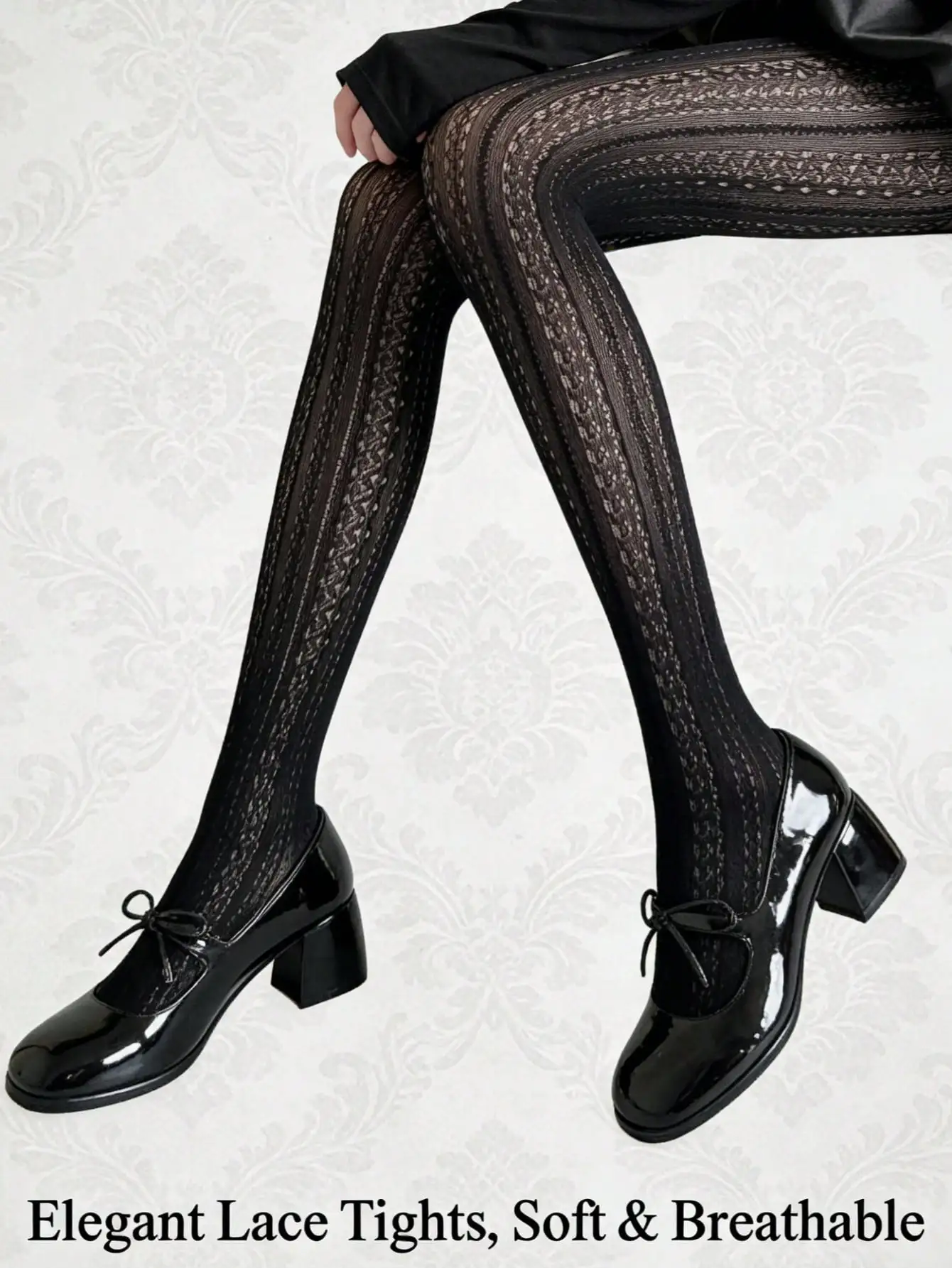 1 Pair Y2K Lolita Red Bow Tights with Ripped and Cutout Design for JK Girls' Fishnet Thigh-Highs