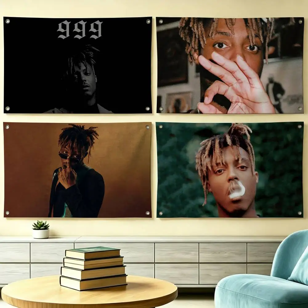 Singer Juice Wrld 999 Flags for Bedrooms Home Decor Items Outdoor Decors Garage Decoration Flaga