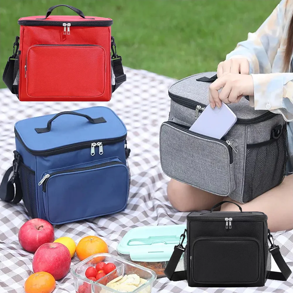 

2024 Lunch Tote for Student Thermal and Waterproof Grey Color with Cute Zipper Food Container Food Storage Bag