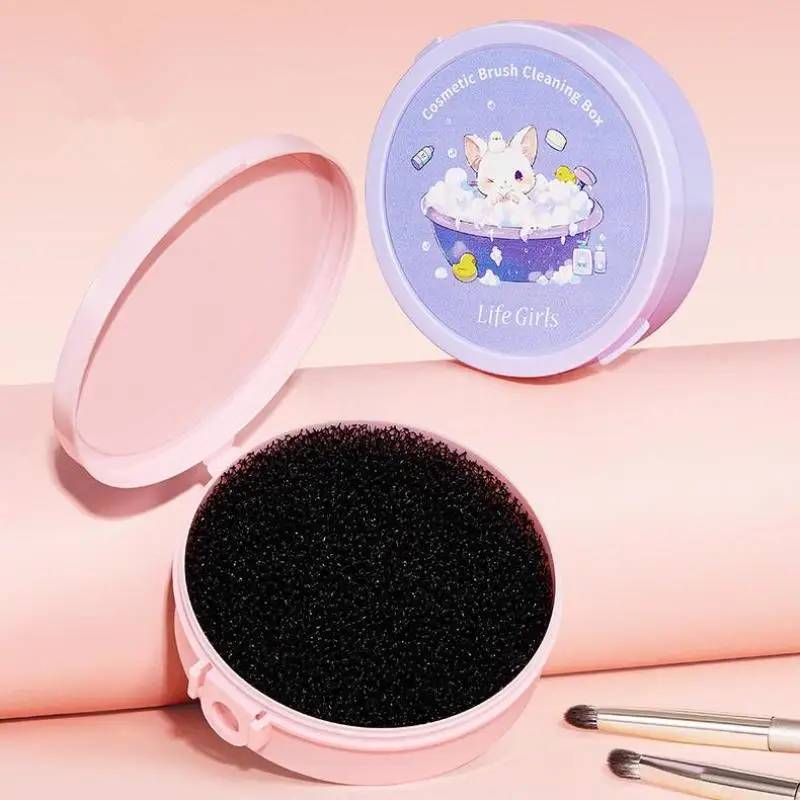 1 ชิ้นแปรงแต่งหน้าแปรงแต่งหน้าฟองน้ํา Remover สี Off Make Up แปรงทําความสะอาดกล่องแปรงแป้งซักผ้าเครื่องสําอางค์ชุดทําความสะอาด