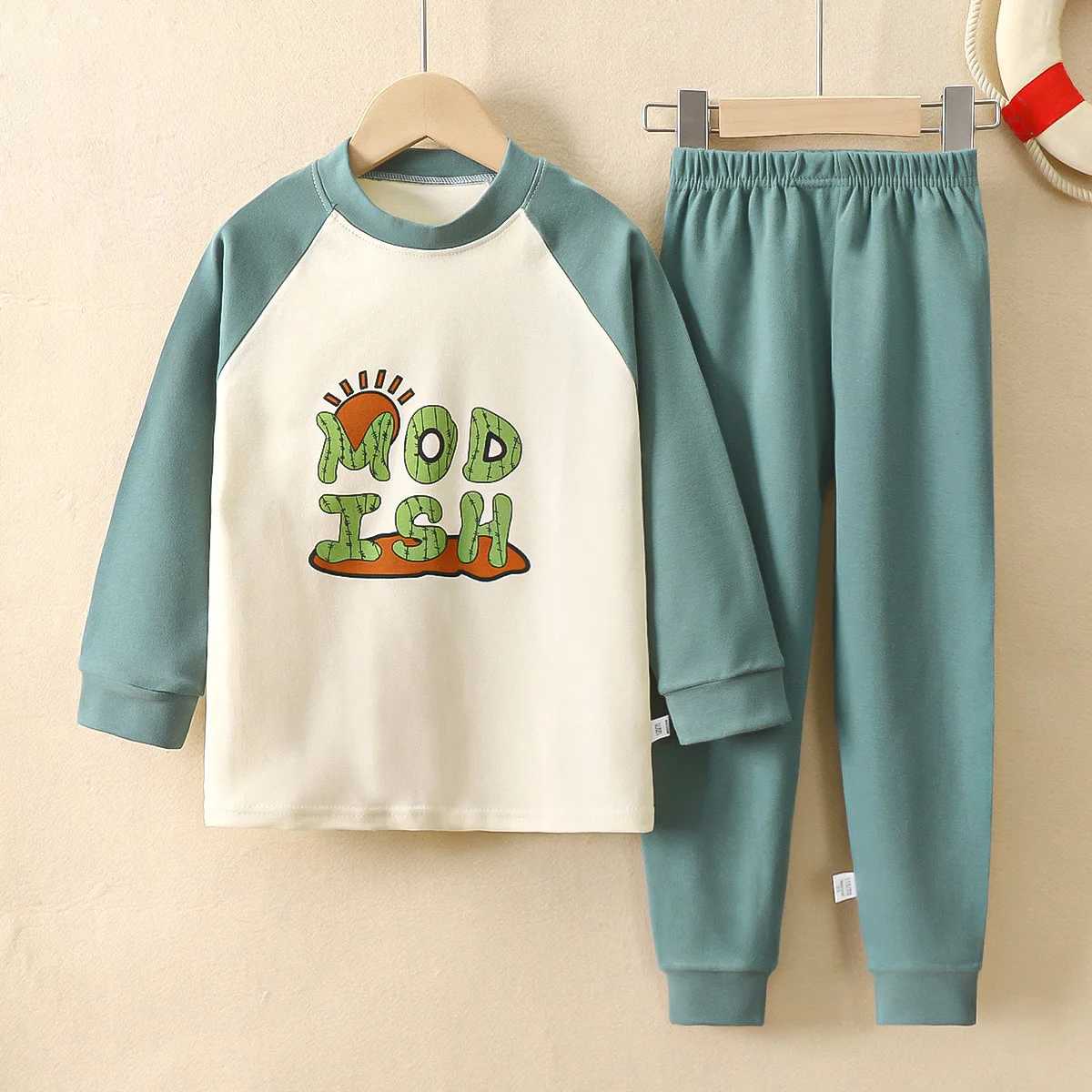 Cotton Child Loungewear Set Long Sleeves Long Pants Pajama Two-piece Set Autumn Winter Warm Casual Autumn Clothes Unisex Cartoon