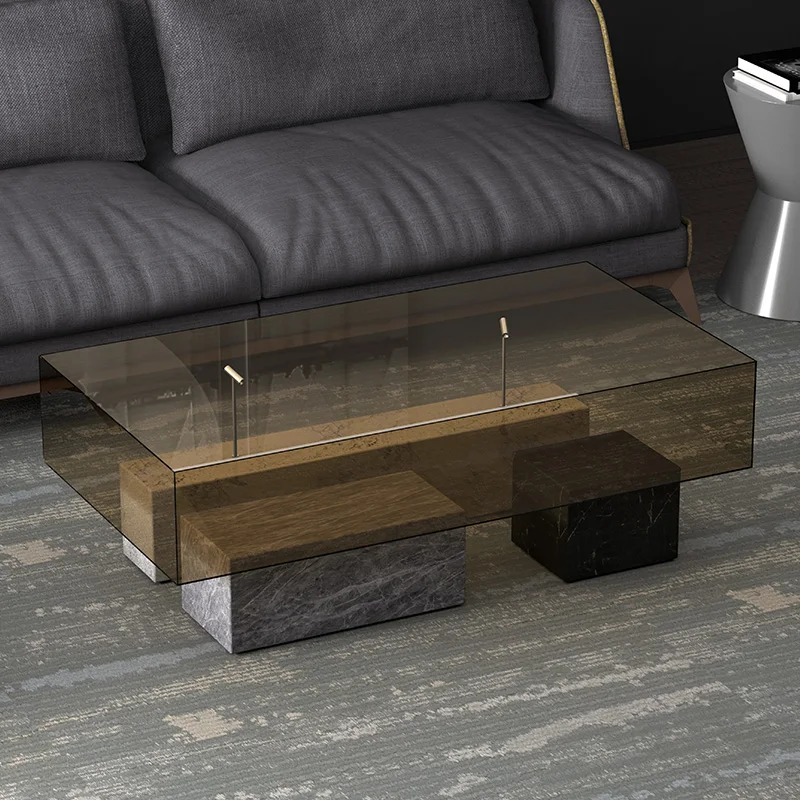 

1 демонстрационный кофейный столик, Современная искусственная кожа, роскошная мраморная текстура, многофункциональный шкафчик с фотошкафом