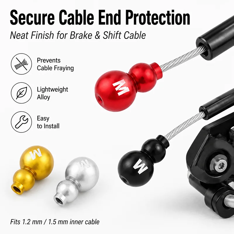 Aluminum Alloy Bicycle Brake Shift Cable End Cap 1.2/1.5mm Decorative Cable Tip Cover for MTB Road Bike