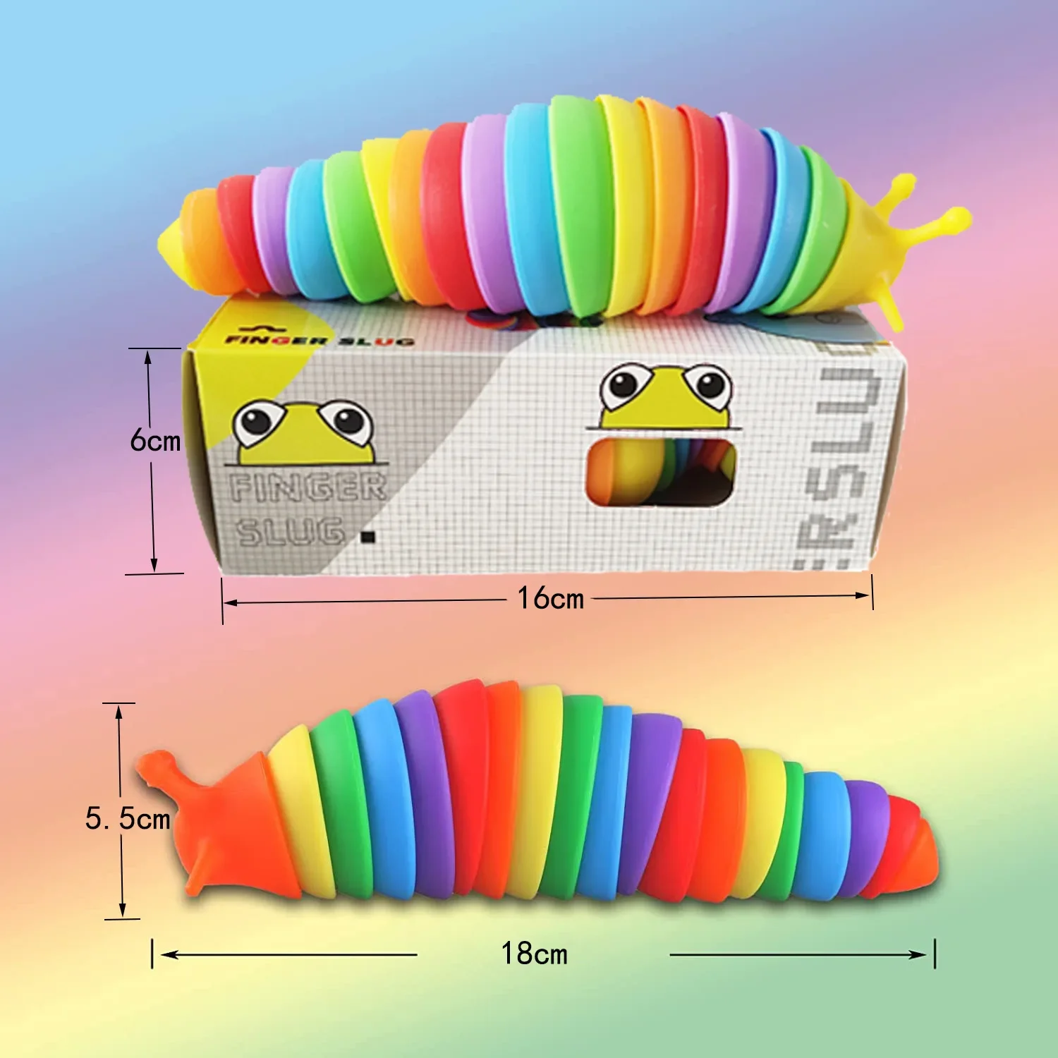 18cm Fidget Slug Decompression Toy Cute Caterpillar Shape Decompressor Office Table Toy Sensory Toy for Children and Adults