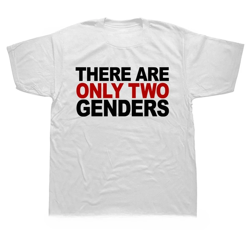 Camiseta con texto en inglés: There Are Only Two Genders, camisetas con texto en inglés: Only 2 Genders, camisetas de moda con cuello redondo y manga corta, ropa informal, camisetas básicas