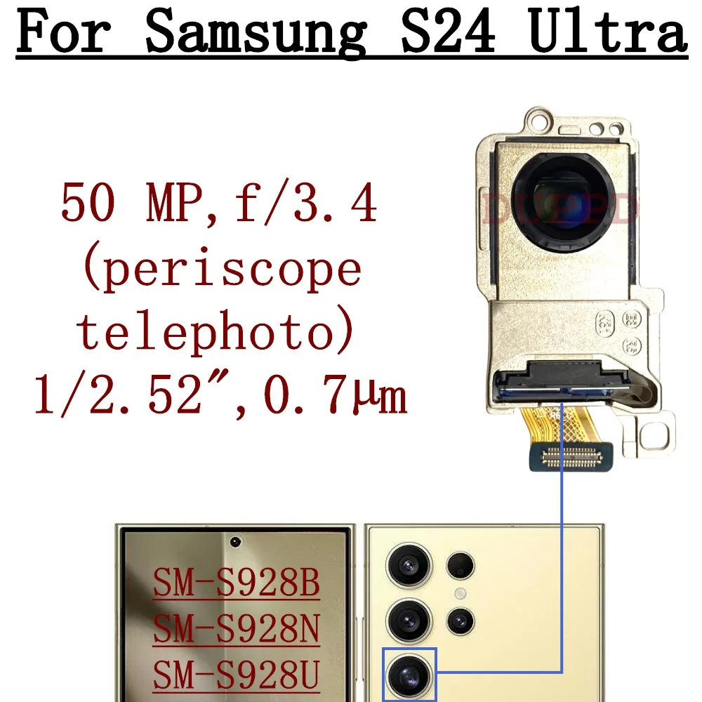 Back Rear Wide Front Camera Module Flex Cable For Samsung Galaxy S24 Ultra 5G S928U S928E S928B S928N