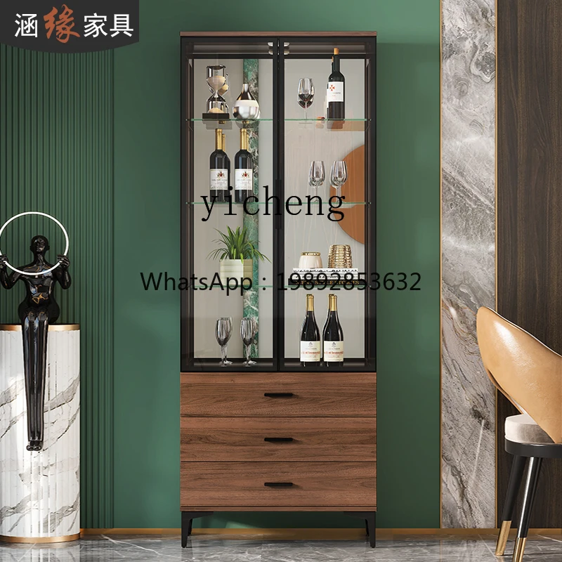 Vitrina para vinos de vidrio para sala de estar, moderna, sencilla, para el hogar, aparador de comedor, armario de exhibición y almacenamiento.