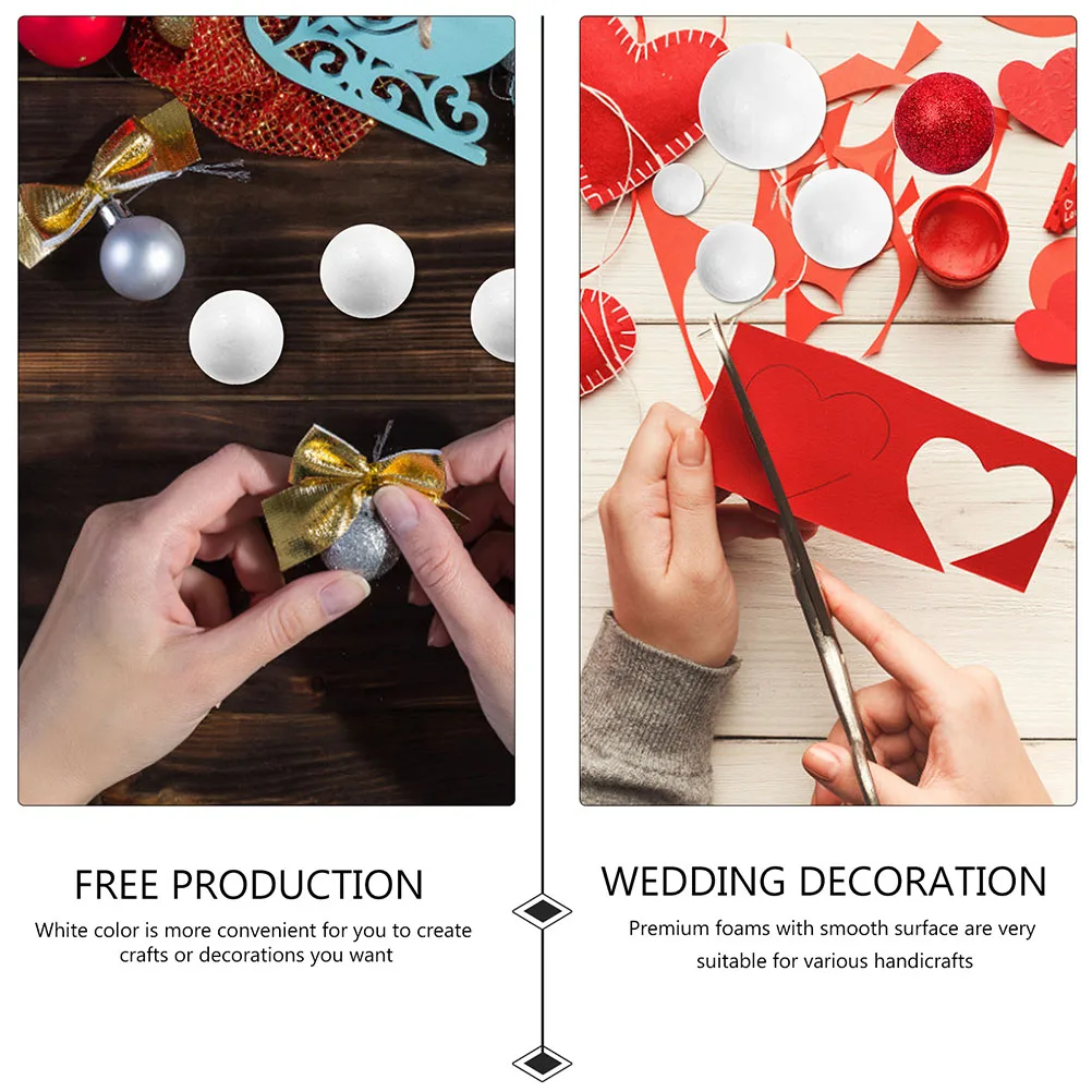 

100 Pcs Foam Balls White 1cm 1 5cm 2cm 3cm 4cm 5cm Decorative Wedding Party Christmas DIY Craft Supplies Foam