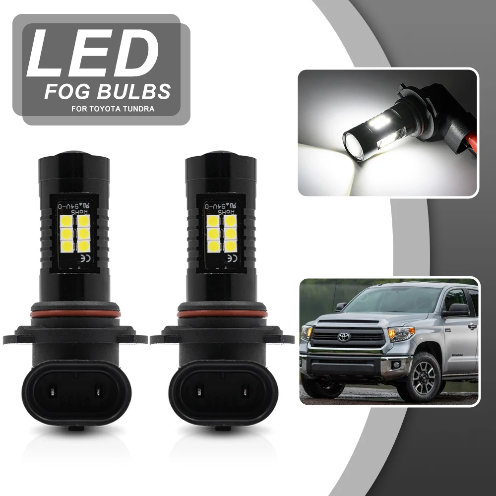 2x Canbus White Led Projector Front Driving Fog Light Bulbs For Toyota Tundra XK50 Pickup Trucks 2007-2021