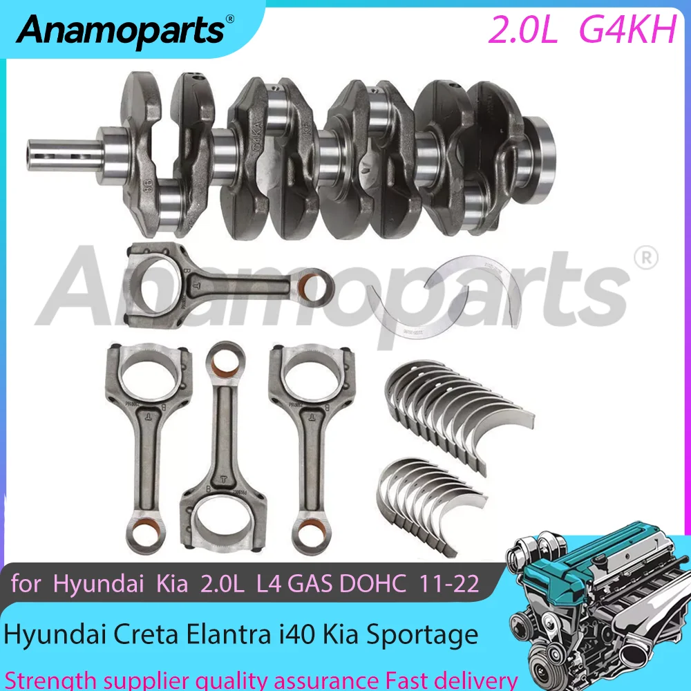 G4KH 2.0L Engine Crankshaft & ConRods & Bearing Fits 2011-2022 Hyundai Creta Elantra i40 Kia Sportage Soul 2.0 L L4 GAS DOHC